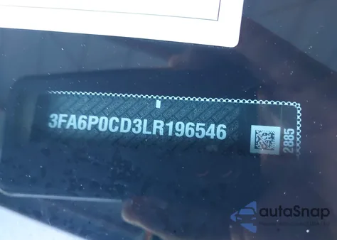 2020 Ford Fusion Sel z USA, uszkodzony, nr VIN 3FA6P0CD3LR196546